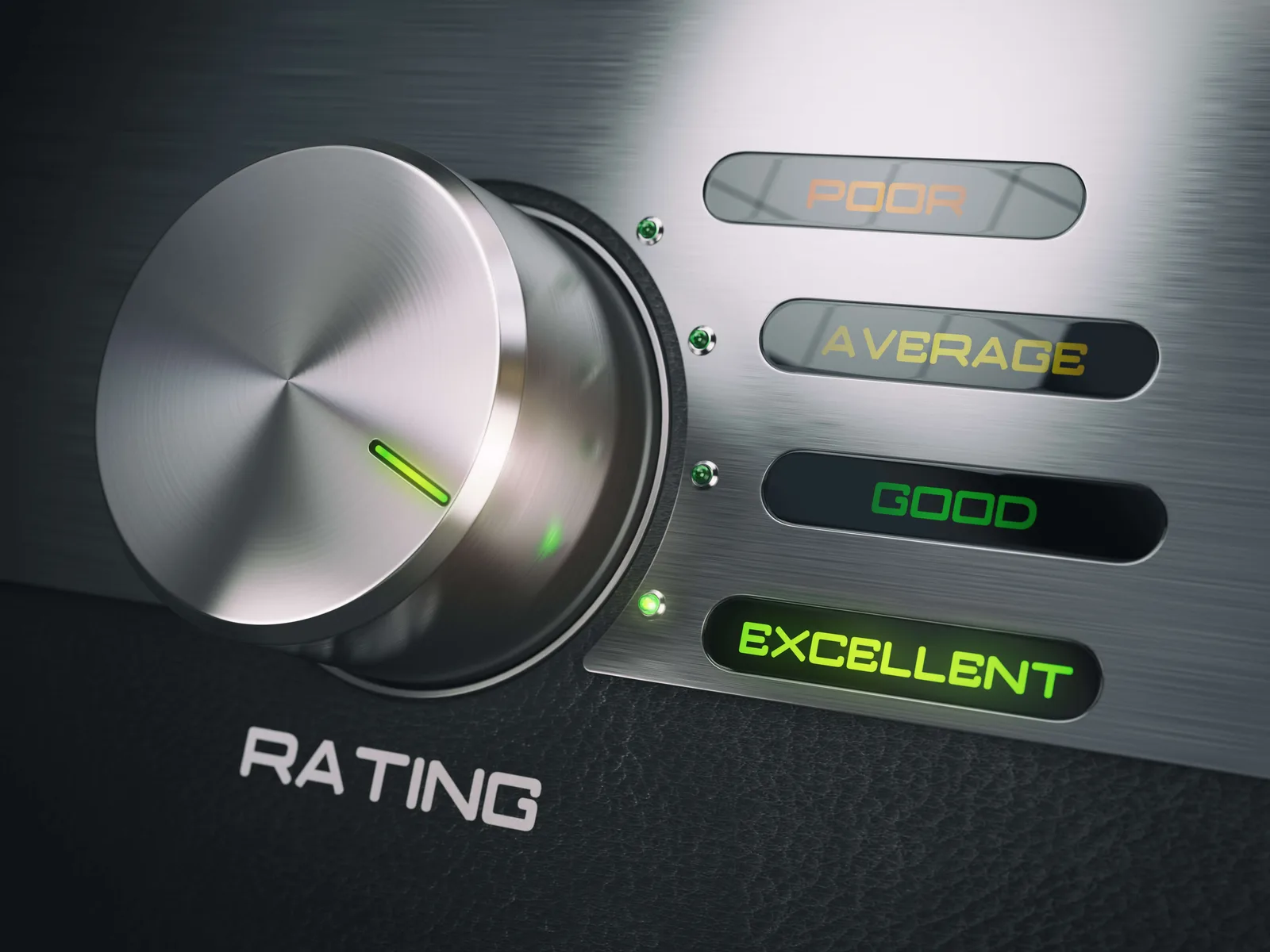 Knob in highest excellent position. 3d illustration