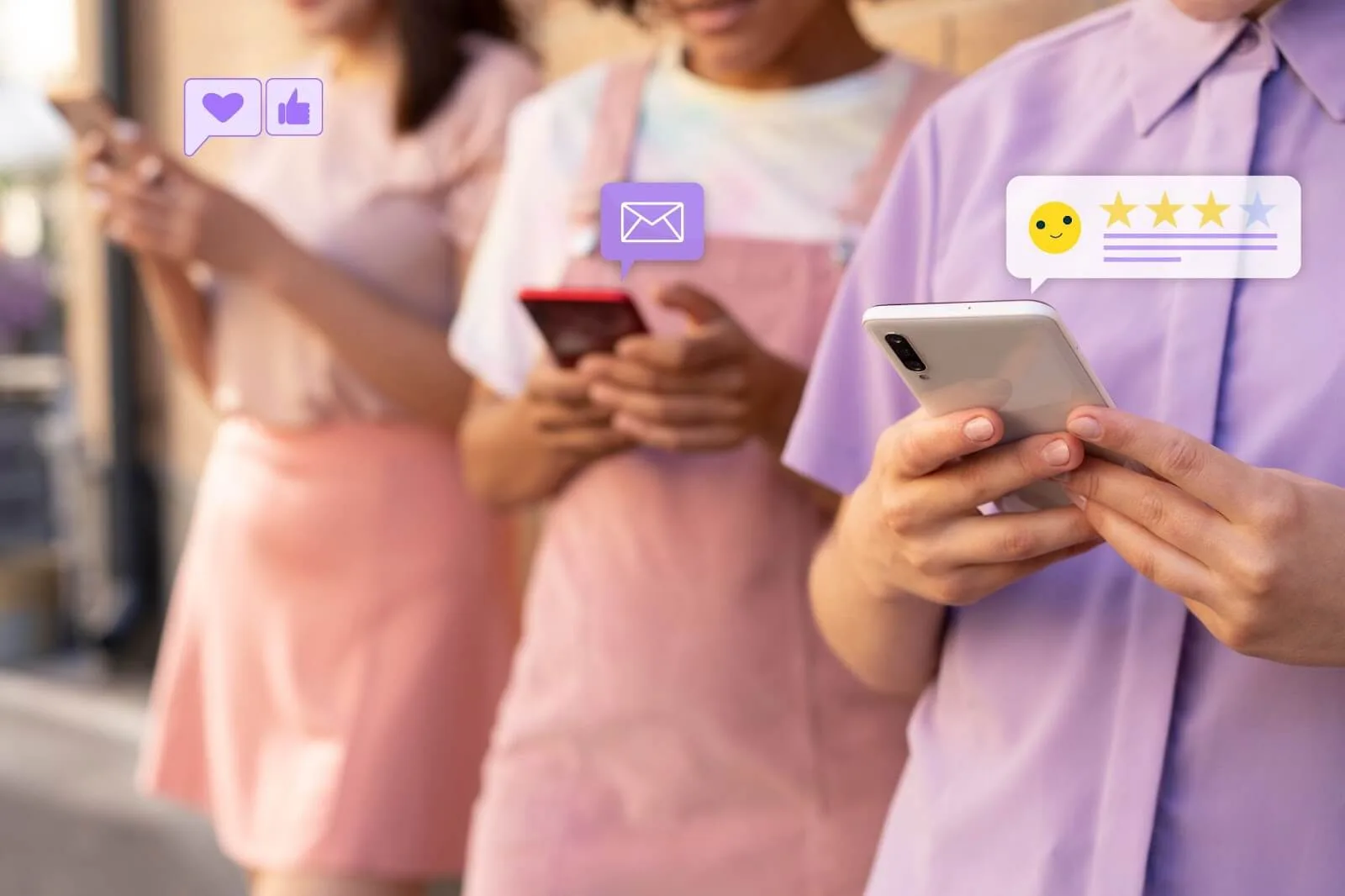 loyal customers giving reviews online and following and engaging with their favorite brand