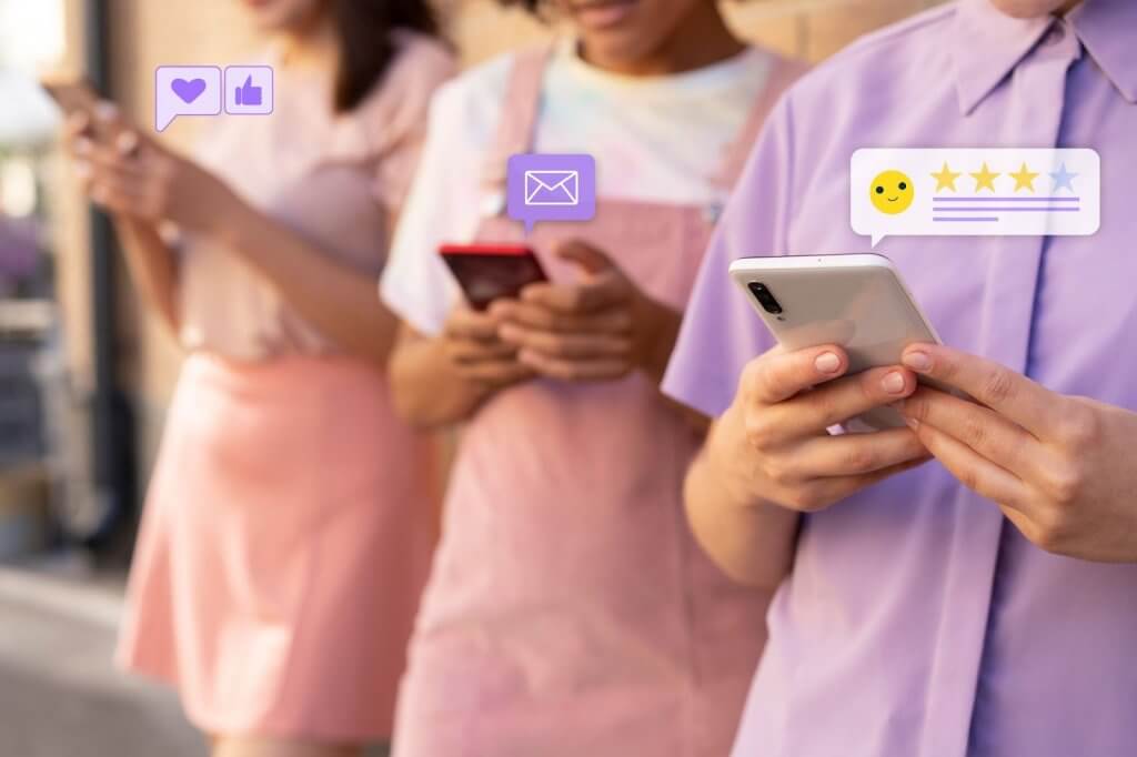 loyal customers giving reviews online and following and engaging with their favorite brand 