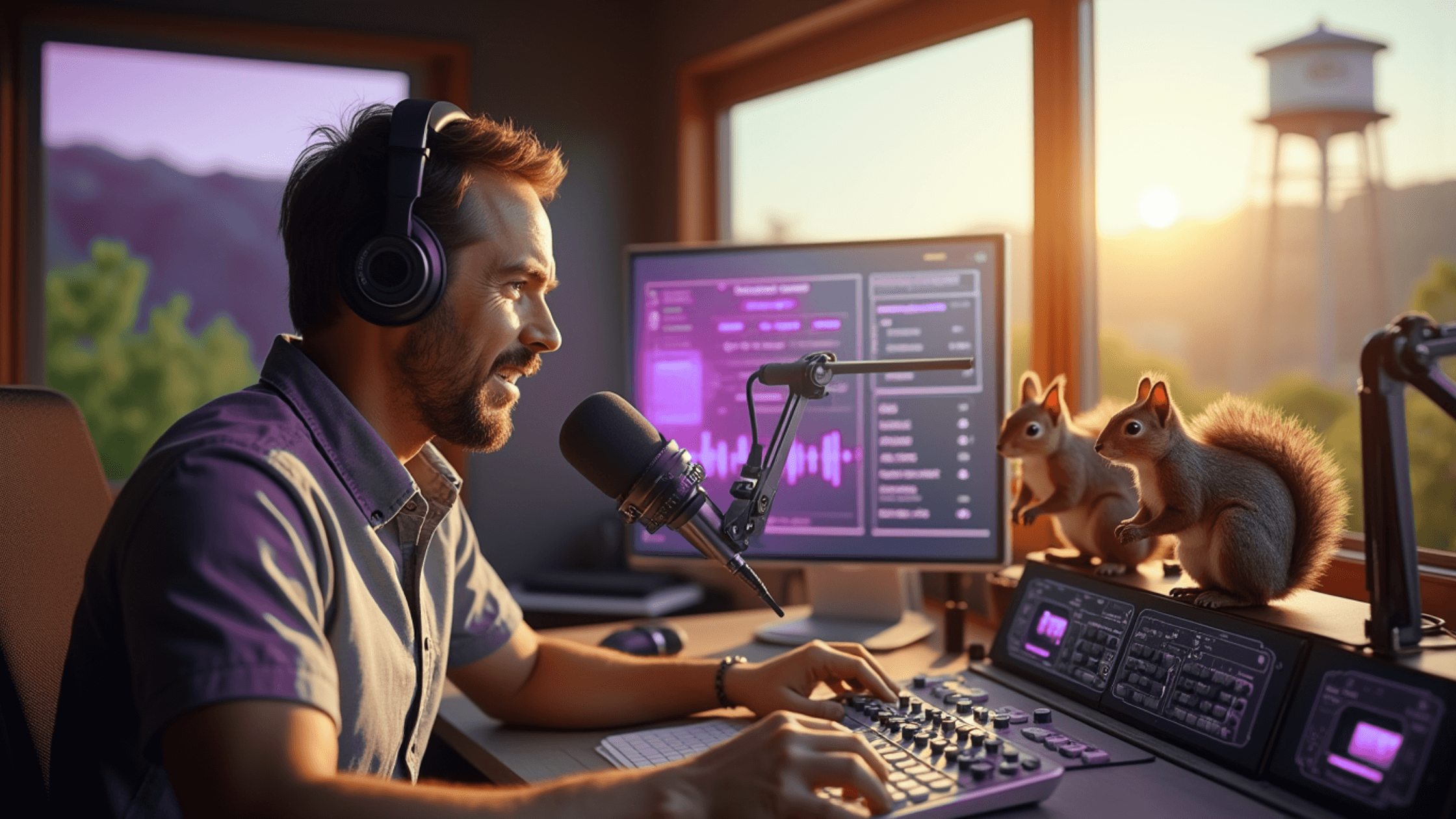 radio producer creating spec spot with AI voices